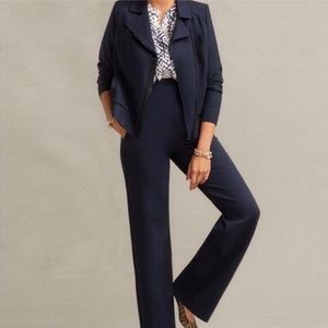 CABI Wide Leg Pull-On Navy Pants